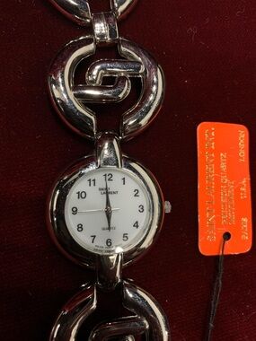 Vintage Saint Laurent Inc. Interlocking link bracelet watch